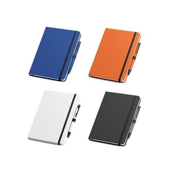 Kit de Caderno A5 e Esferográfica Capa Dura