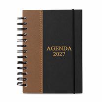Agenda Diária 2027 em Couro Sintético